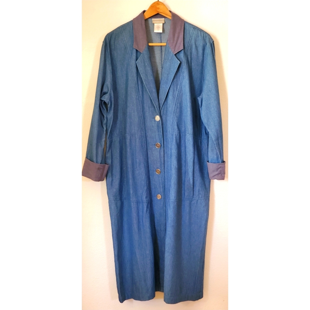 PM Vintage 90's Lightweight Denim Coldwater Creek Duster Buttondown Jacket